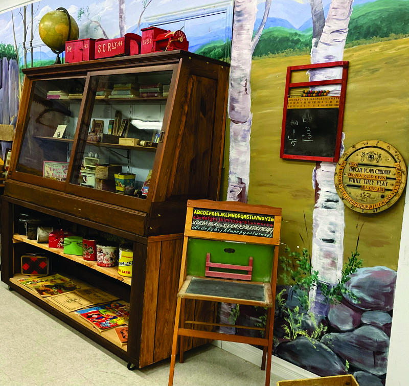one room school cabinet